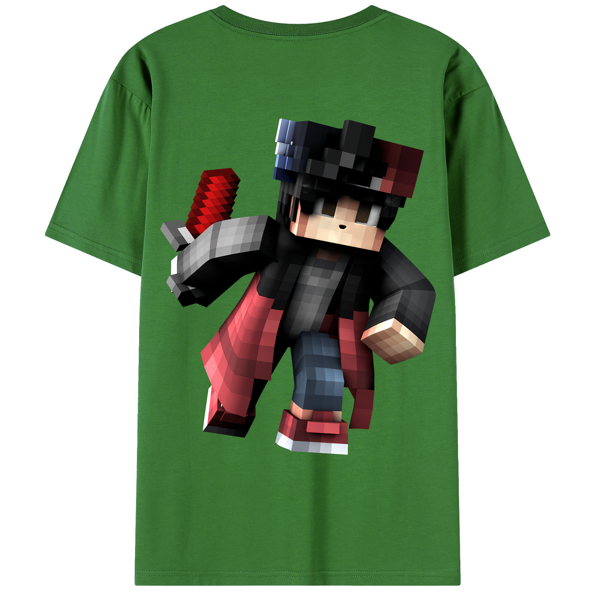 （画像用） マインクラフト ブロックの世界 Minecraft MC Block world レディース半袖Tシャツ(バックプリント)